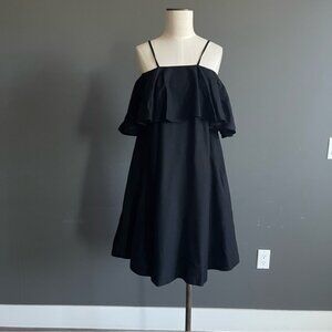 NWT SUNO Black Off-Shoulder Strapless Linen Mini Dress – Rare Designer